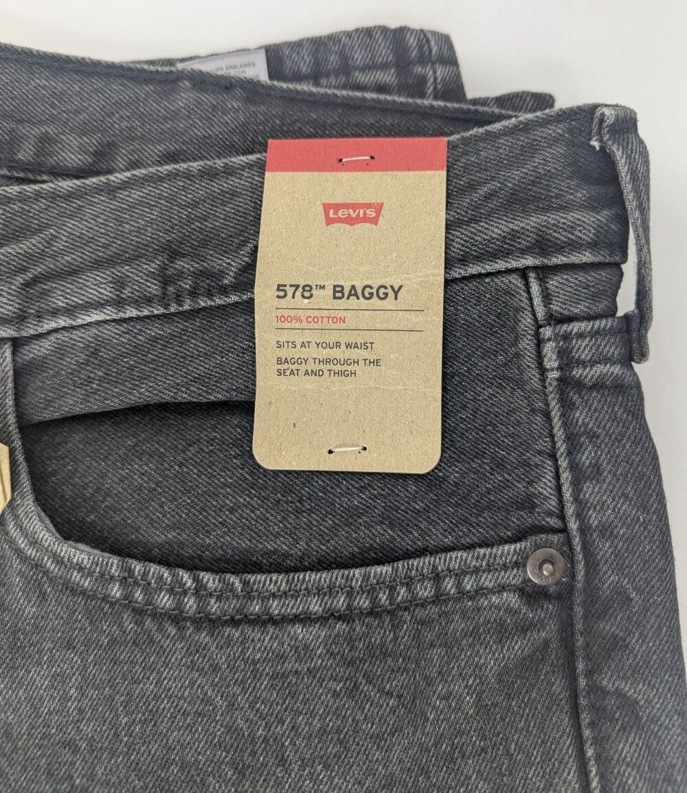 Levi's Mens 578 Baggy Jeans A4750-0029 DARK WASH Size 42x32 100% Cotton NWT - Picture 3 of 7